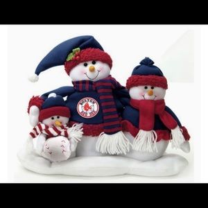 Boston Red Sox Christmas Snowman Holiday Decor